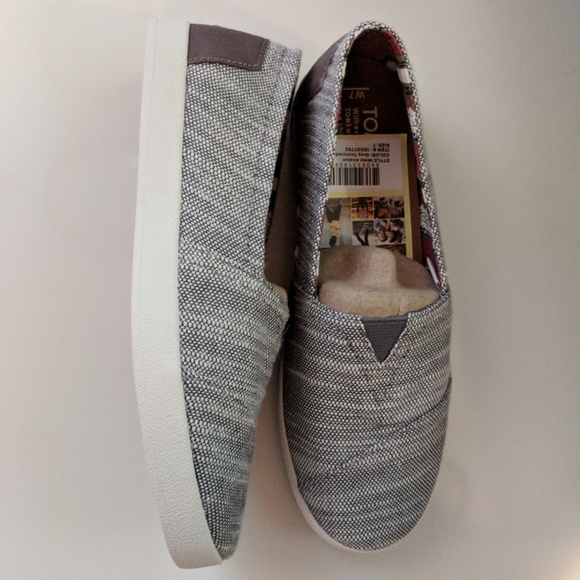 toms avalon grey textured woven